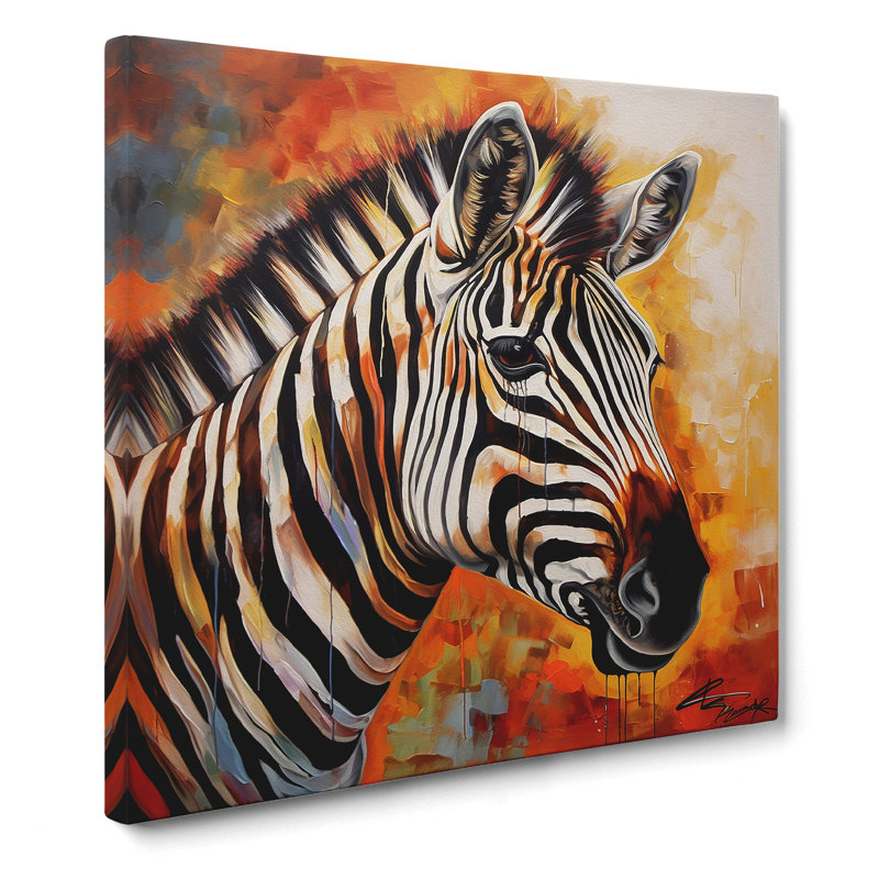 Zebra Expressionism No.1 - Wrapped Canvas - Framed Print