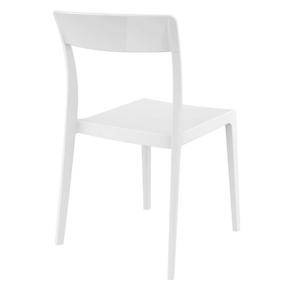 Kliebert Stackable Patio Side Chair, White