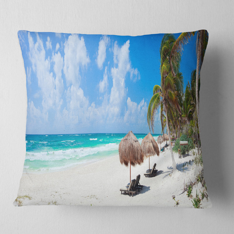 Bright Caribbean Beach - Beaches Printed Pillow, 16" x 16", Throw Pillow