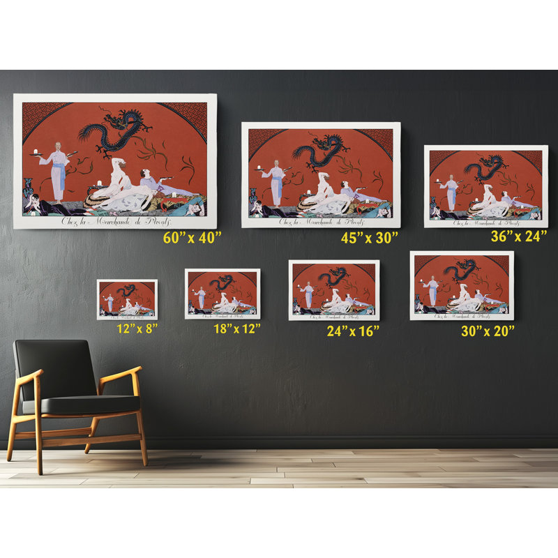 Chez La Marchande De Pavots - Reproduction sur toile tendue - Reproduction sur toile tendue, H 20 po x l 30 po x P 1 po