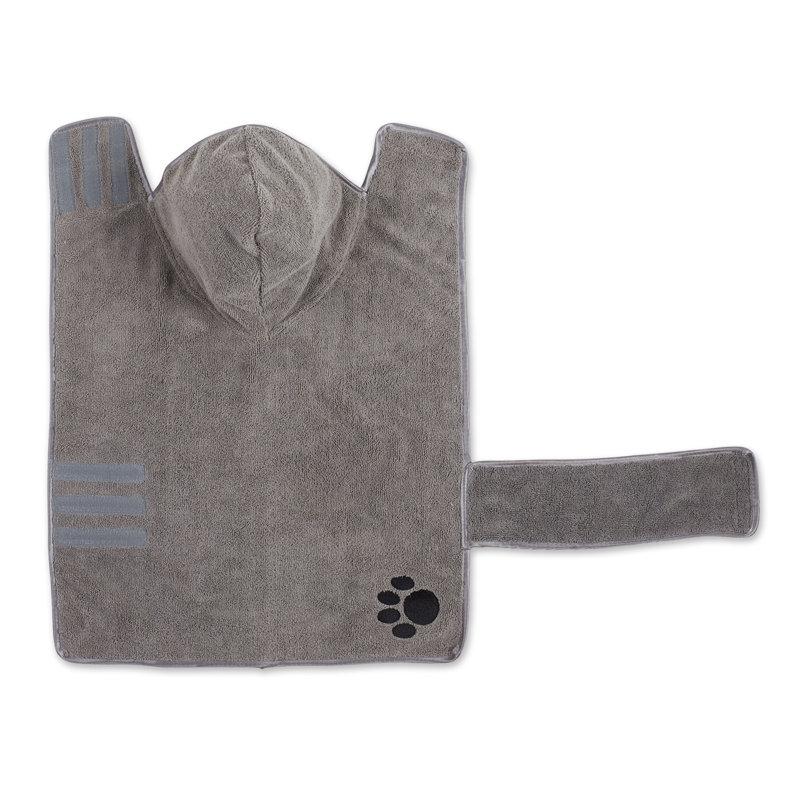 Couverture en polyester AQUA brodé PAW, L 26 po x l 16 po, Gris