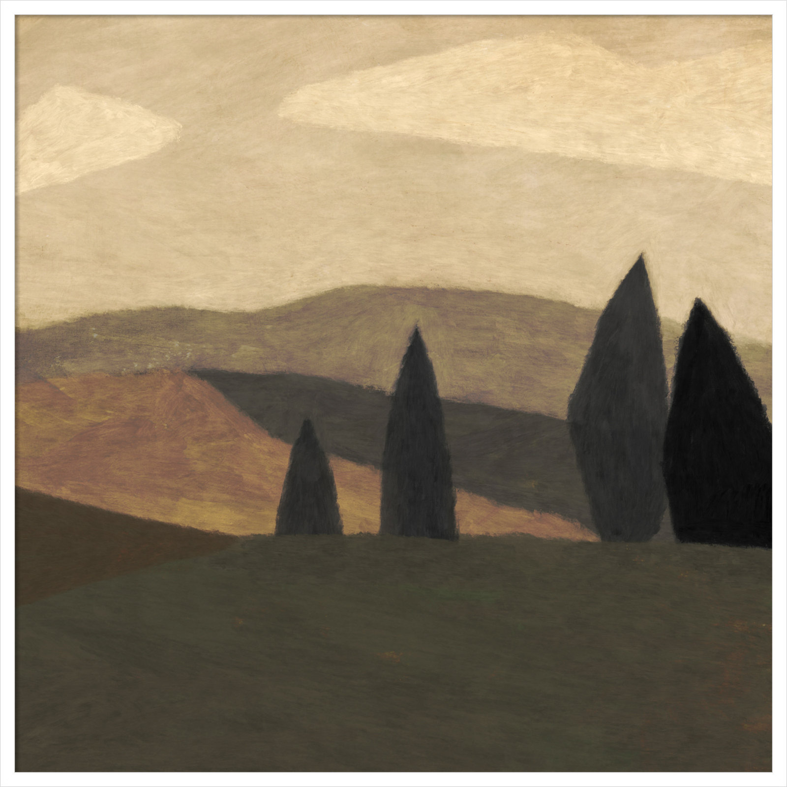 Paysage 2 Print by Dan Hobday, White, 41" H x 41" W