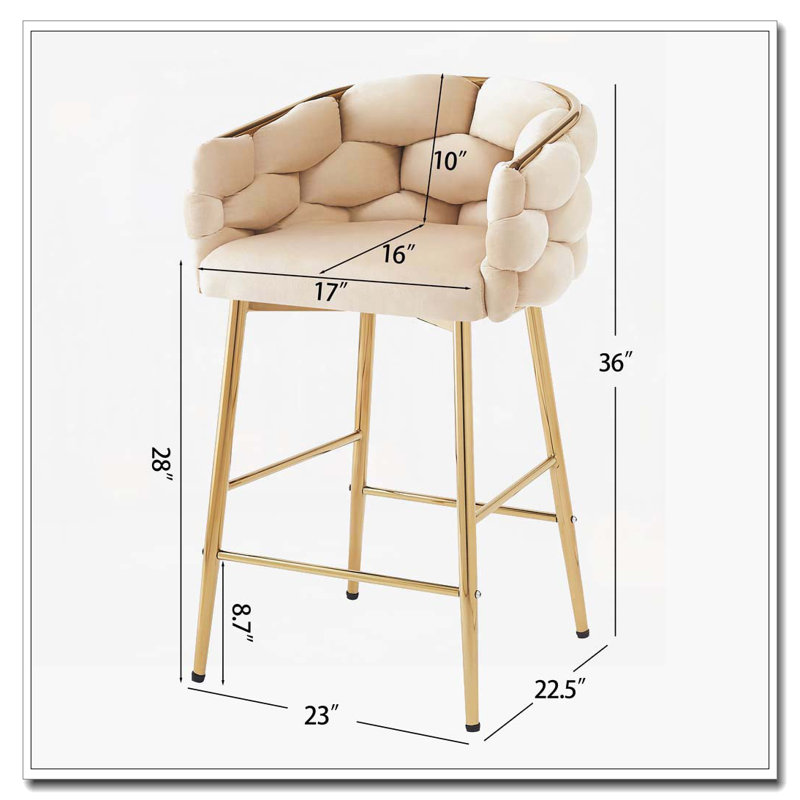 Tabouret de bar 28 po, Beige