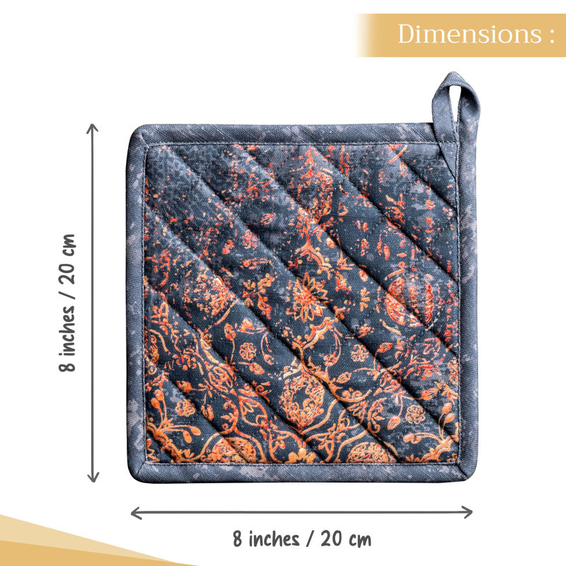 Manchons chauffants 100% coton résistants à la chaleur de 8 po x 8 po de la Maison d'Hermine
