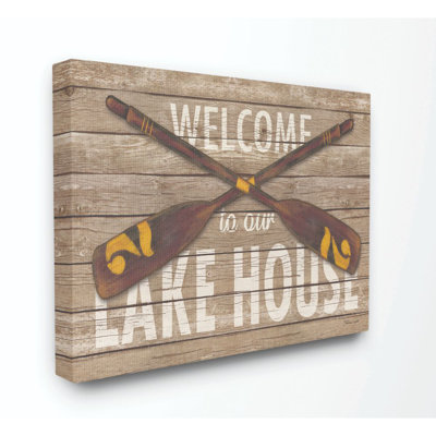 «Welcome Lake House Country Home Word Design», impression sur toile