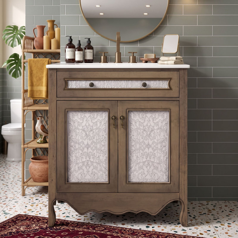 Freestanding Standard Free Standing Single Double Single Vanity Bathroom Vanity With Ceramic Top
