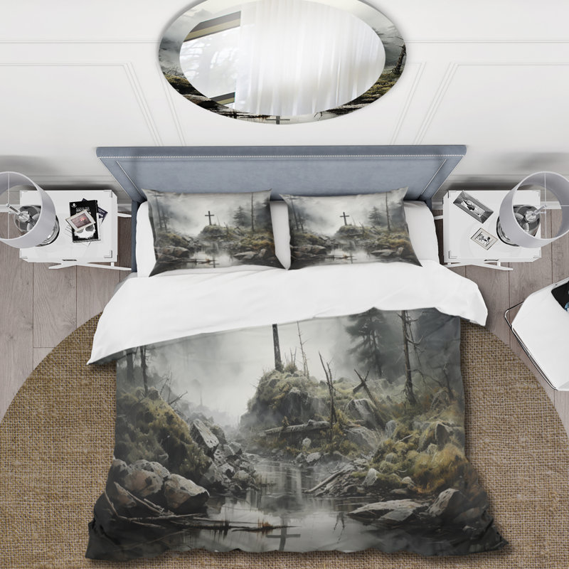 Ensemble de housse de couette en microfibre / polyester , Housse de couette simple + 1 taie décorative stan