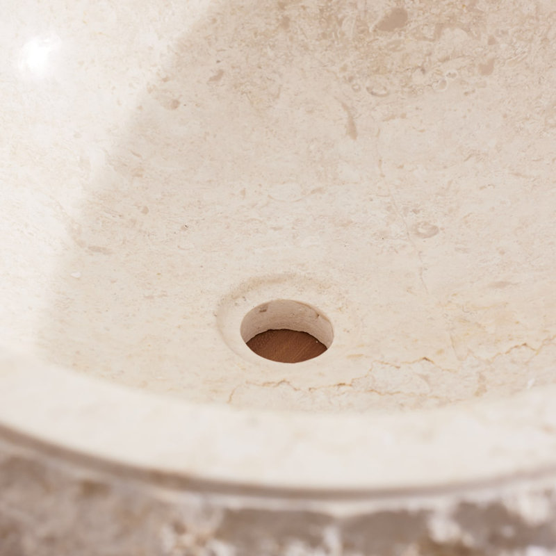 Scrula Gray Marble Bathroom Sink, Cream