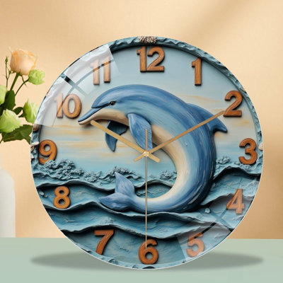 Horloge murale dauphin en résine 12 po