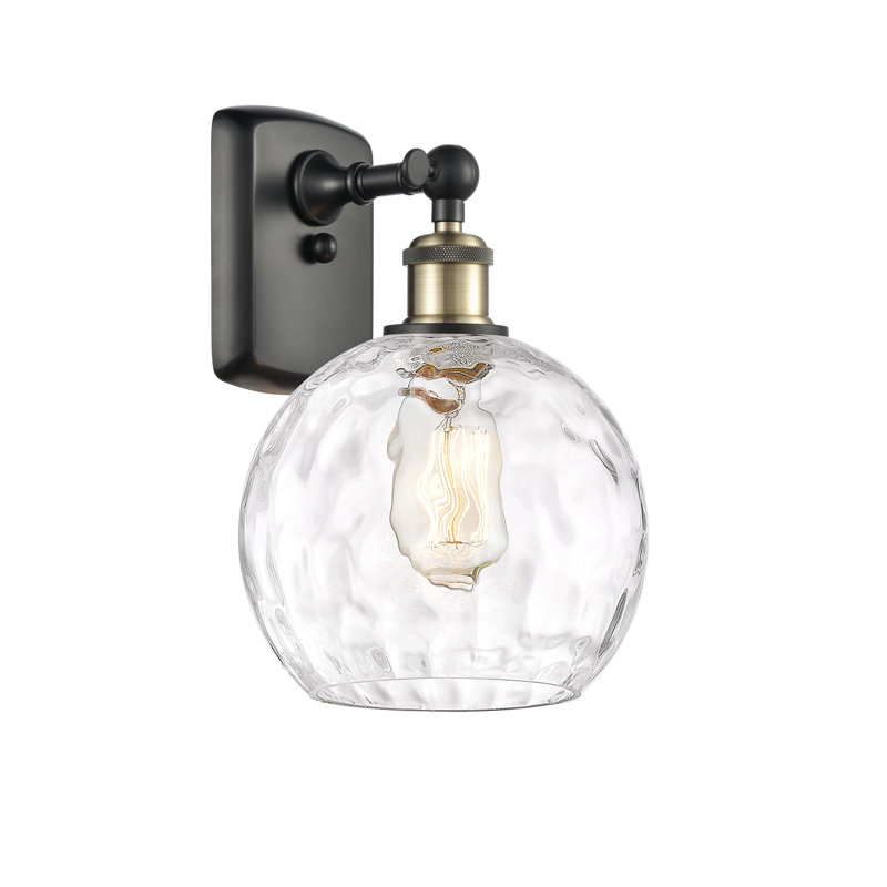Shauna Armed Sconce, Led, Black/Antique Brass