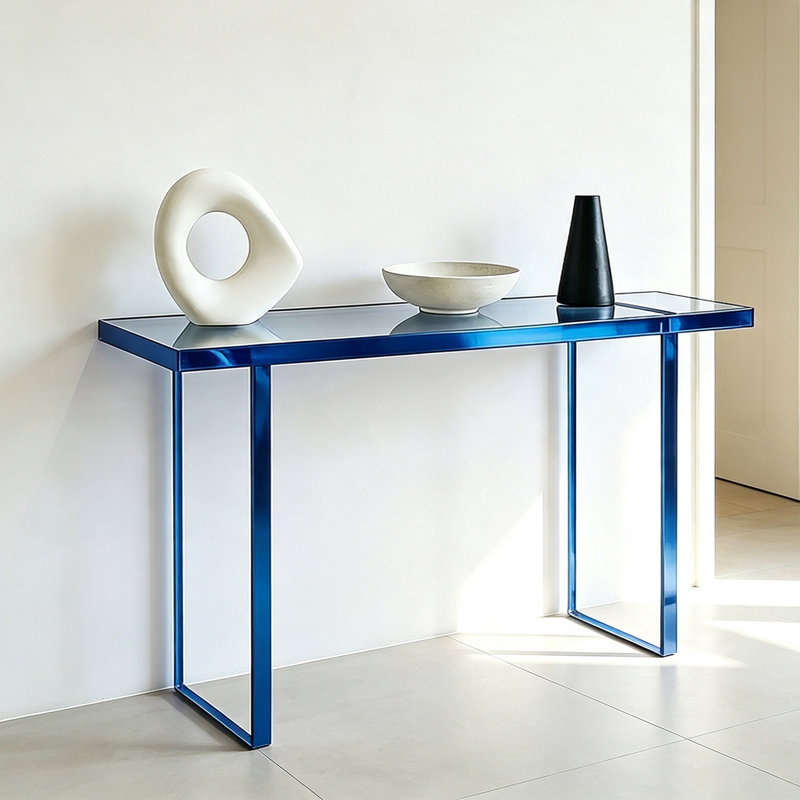 Console rectangulaire en acrylique, Bleu, Bleu, Bleu, H 31,5 po x l 47,24 po x P 13,78 po