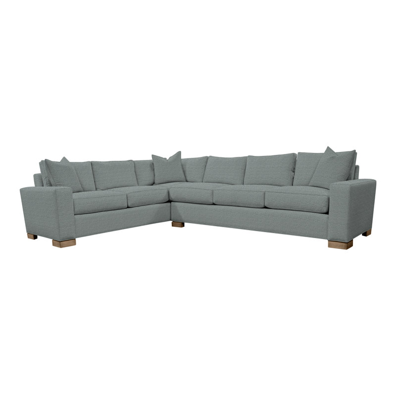 Canapé modulaire 2 pièces American Bungalow Claremont, Mélange de lin cobalt Tuck, Hampton
