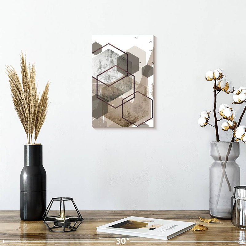 Avery Hexagons Beige III, 24" H x 16" W