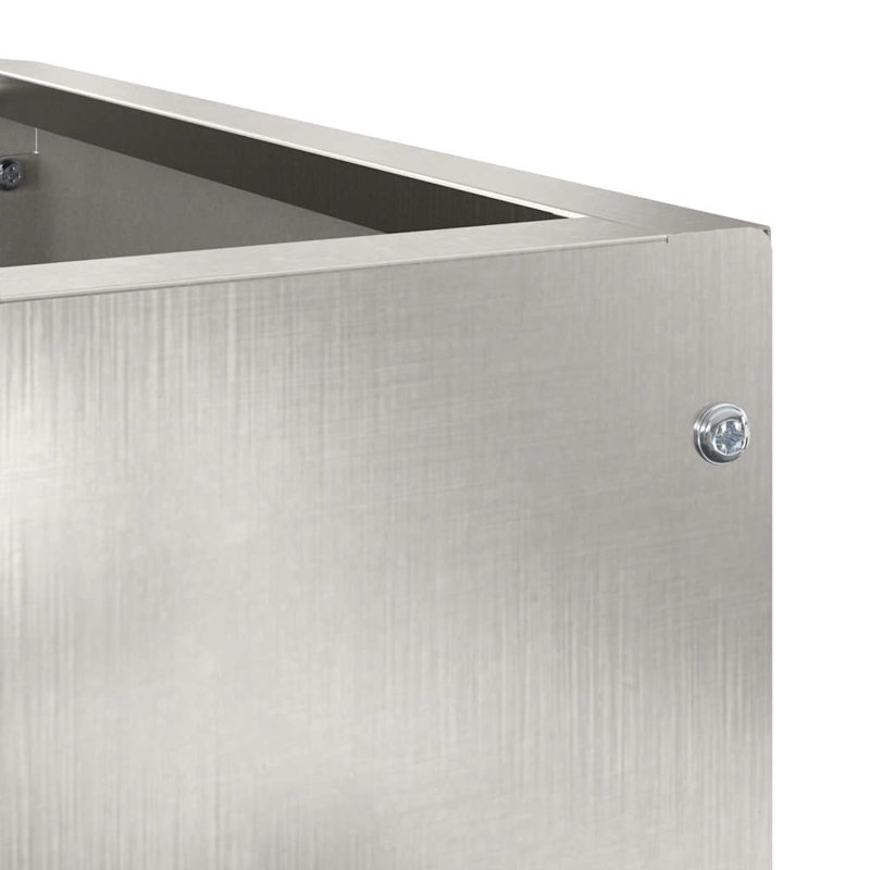 Planter Box, 35cm H x 60cm W x 60cm D, Silver