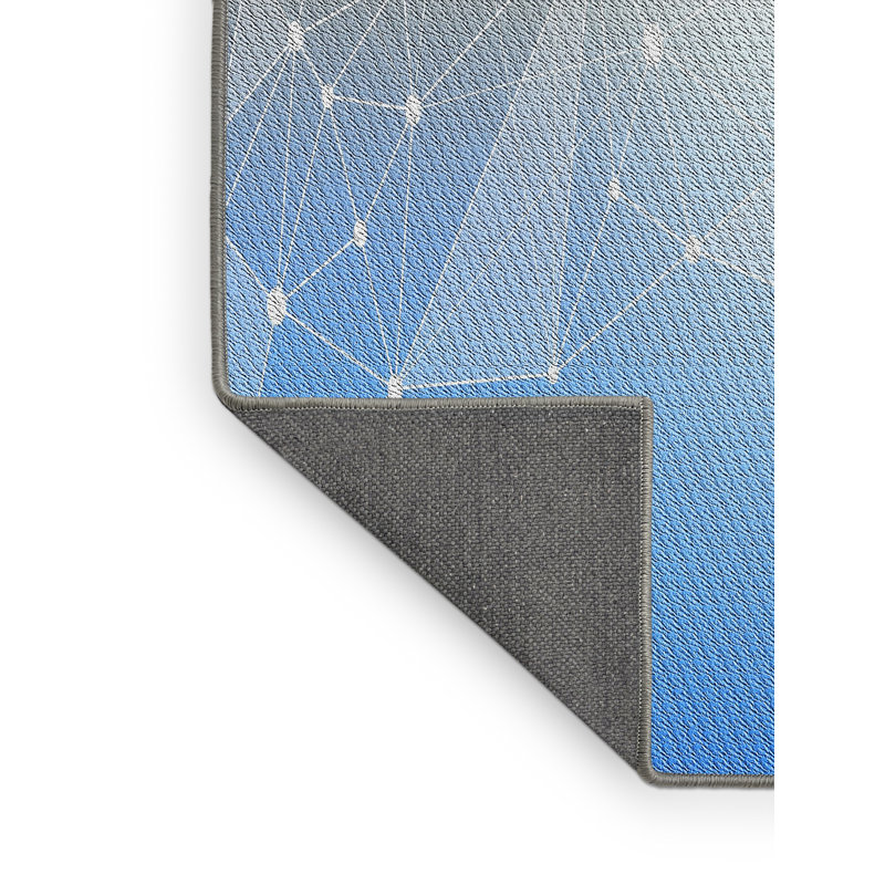 Tapis bleu/vert à motifs, Rectangle 8 pi x 12 pi