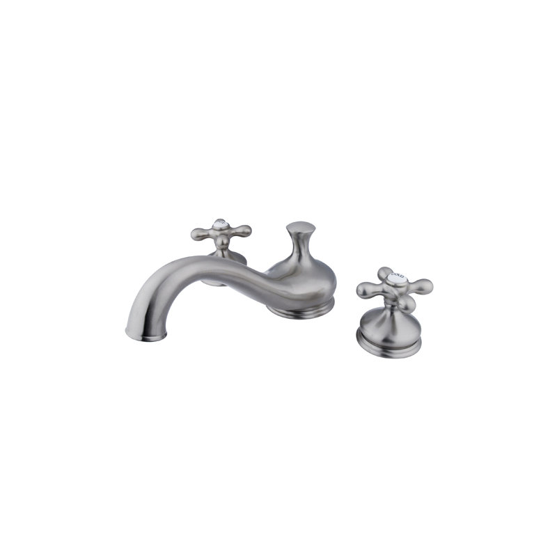 Double Handle Deck Mounted Roman Tub Faucet, Oil Rubbed Bronze