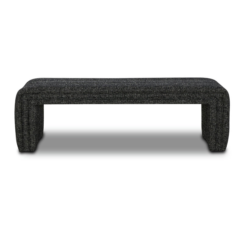 Matera 56" Fabric Bench In Ebony Black