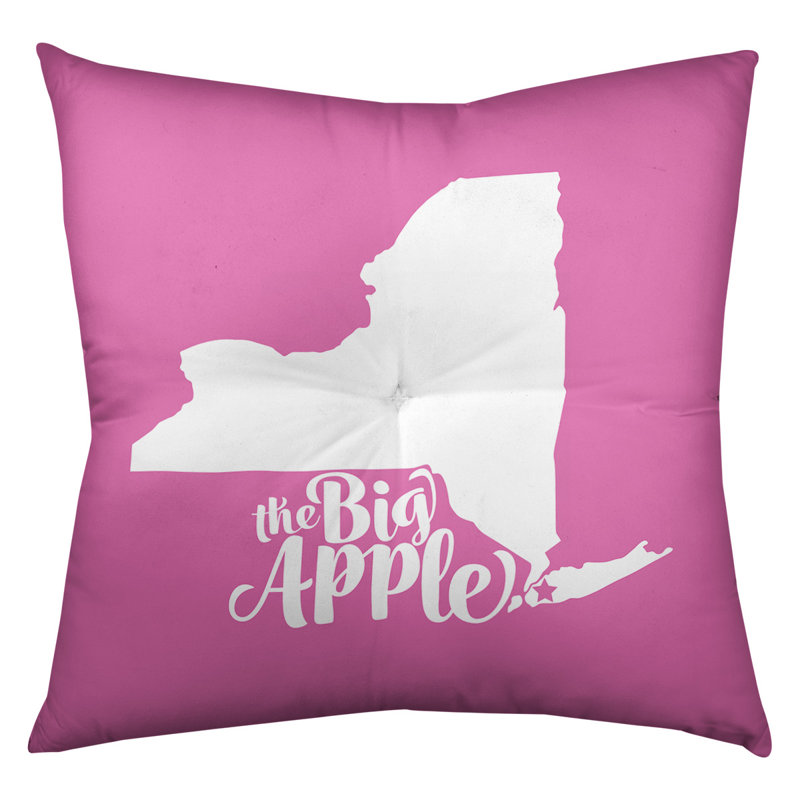 Coussin de sol touffeté big pomme ny, 26 po x 26 po, Rose