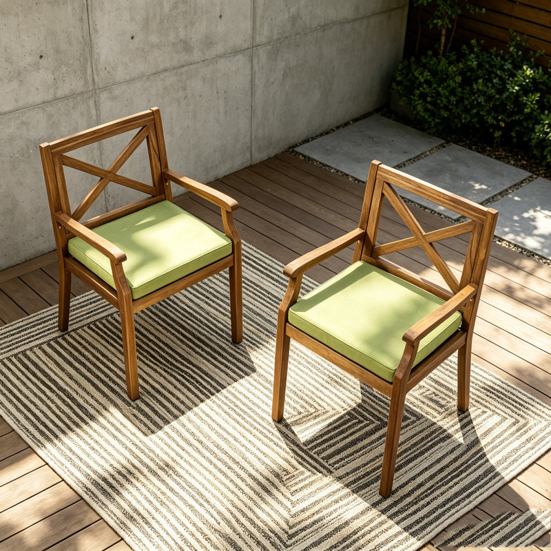 2PCS Patio Lounge Chair, Green