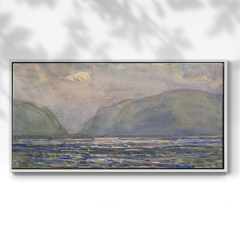 Série paysage - CCLXV III - Toile tendue avec châssis encadré - Prêt à être accroché, H 21 po x l 41 po, Blanc