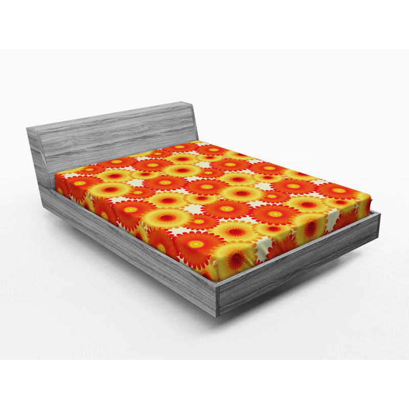 Microfiber Floral Fitted Sheet, Full Fitted Sheet
