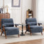 Chaise d'appoint rembourrée de style Mid-Century avec pieds en bois massif-1606626593