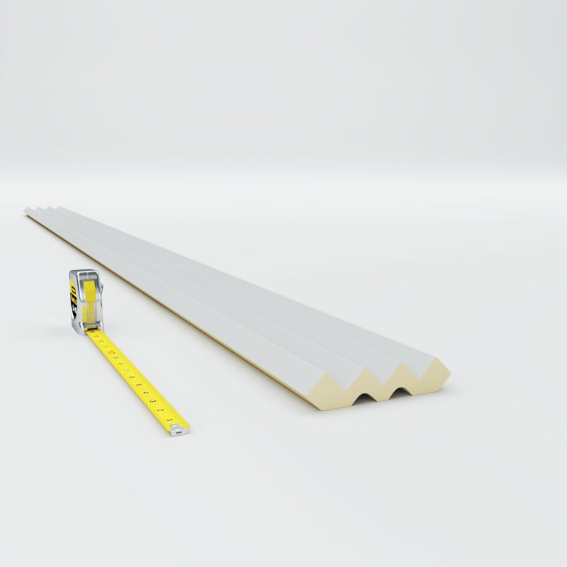 4 1/4"H x 4 1/4"P x 6"F x 94 1/2"L Eris Step Crown Moulding