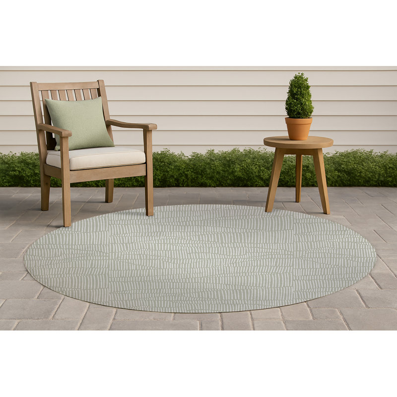 Grer Non-Slip Outdoor Rug, Round 5'