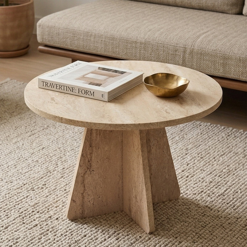 Aurelie Pedestal Round Coffee Table