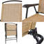 Ensemble de 2 chaises pliantes à roulettes pour le camping, la piscine, le jardin, la piscine et la plage (beige)