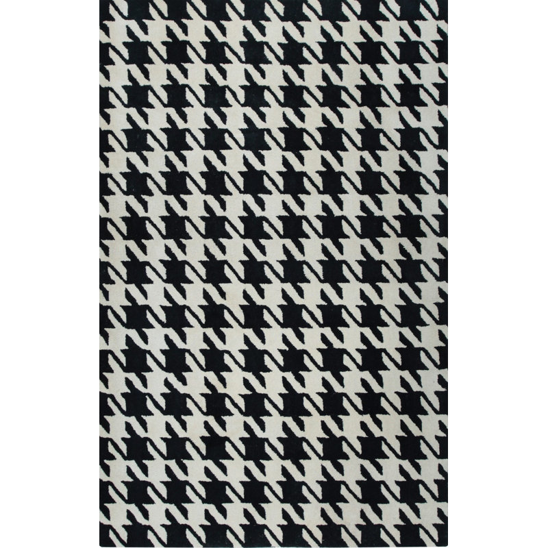 Hand Tufted Wool Area Rug in Black