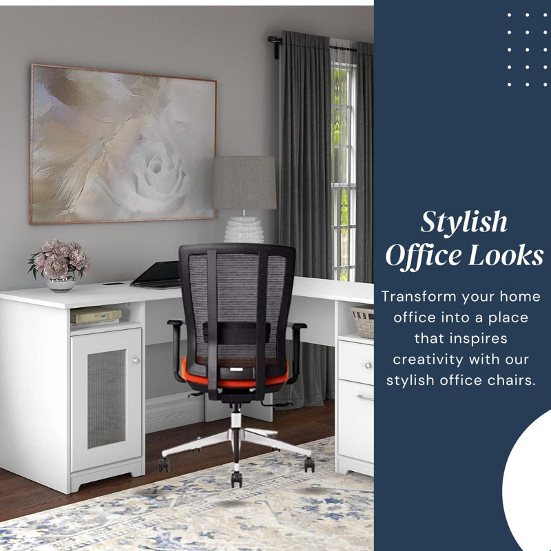 Scarlette Ergonomic Mesh Task Chair with Seat Slide, Adj Lumbar Support, Reclines with Lock, Tangerine