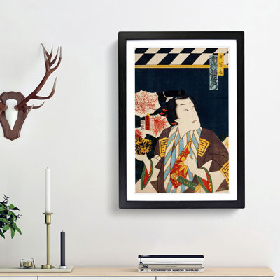 A Portrait by Toyohara Kunichika - Framed Print