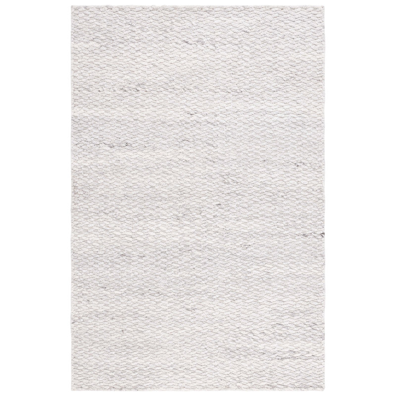 Tissé à la main Eecles recyclé à la main P.E.T. Tapis argenté, Rectangle 3 pi x 5 pi