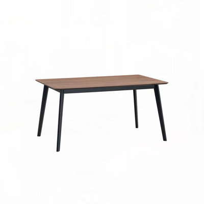 Wood Rectangle Top Dining Table With Wood Base
