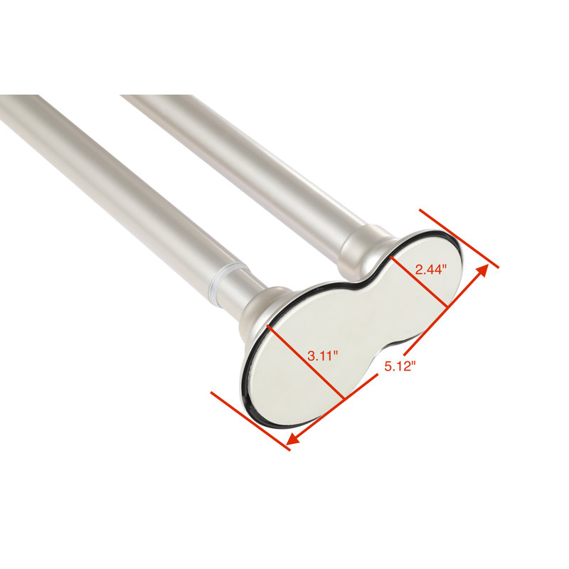 72'' Rustproof Aluminum Tension Shower Curtain Rod with Rubber End Caps