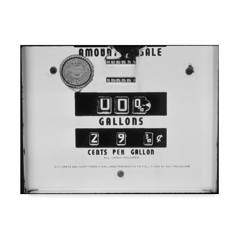 « gas pump », reproduction d’impression sur toile tendue, H 18 po x l 24 po x P 2 po