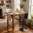 Harjyot Modern Swivel Adjustable Height Bar Stool with Backrest Footrest for Kitchen Island Bar Counter-1300714221-1303542583