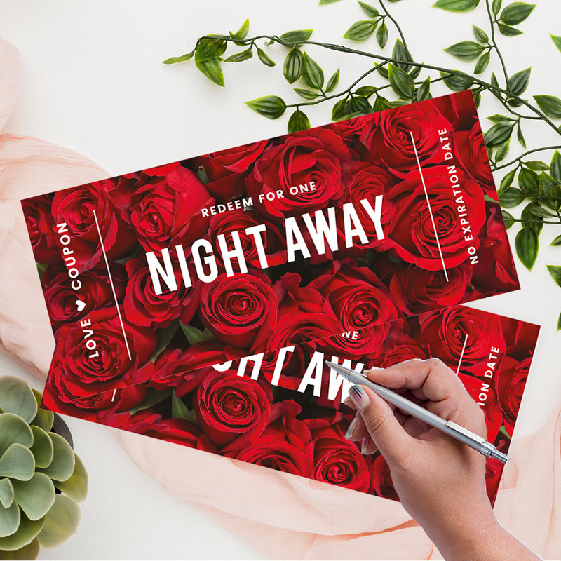 Roses pour un amour, coupons romantiques amusants