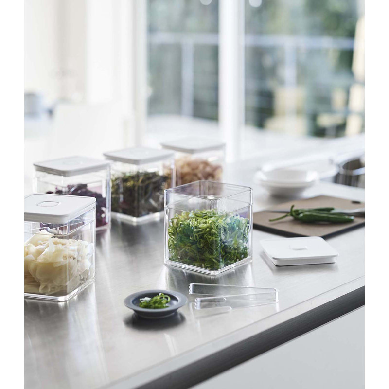 White Plastic Airtight Food Storage Container with Lid