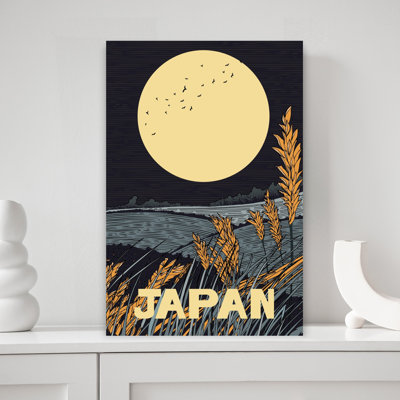 Contemporary Art Bold Minimalist Modern Bird Autumn Landscape Wall Art - Wrapped Canvas Print