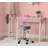 Office Chair Round Rolling Stool With Height Adjustable Lift, Vanity Chair