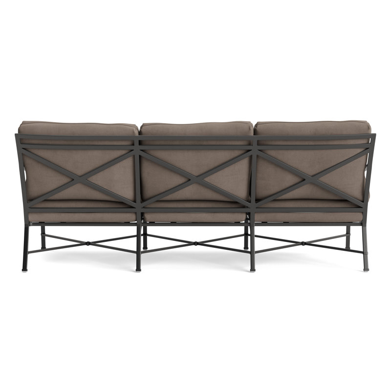 Venetian Outdoor 3 - Seat Patio Sofa, Textured Pewter, Fusion Charcoal