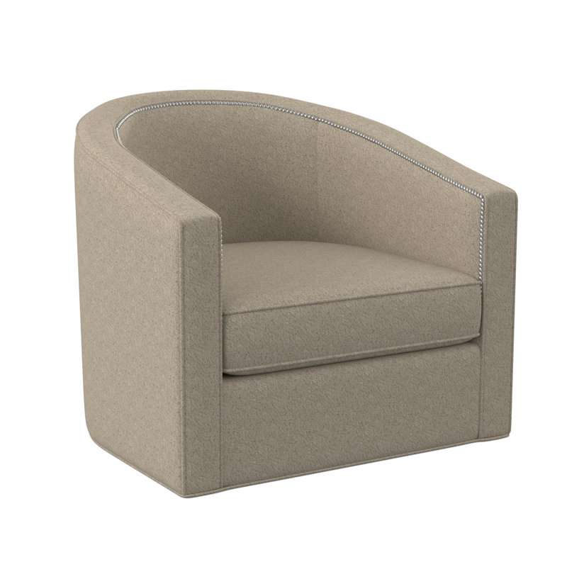 Fauteuil demi-tonneau de 34 po Ambre, Lin de Venise, Petit étain