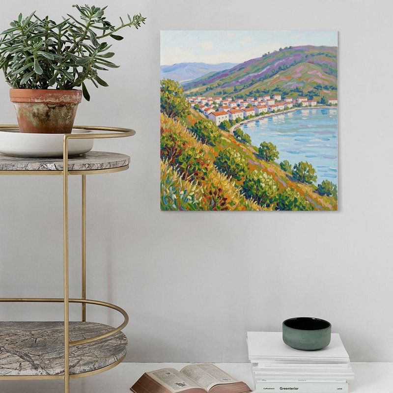 Toile, art mural, vue de Vetheuil-2, affiche rétro, décoration intérieure, 28 po x 28 po