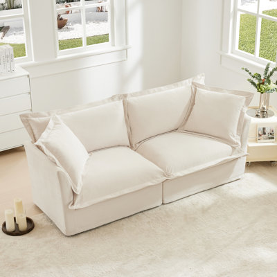 Comfy Plain Chenille 2-seater Sofa Couch – Detachable Cover, Deep Cushion Design For Small Space & Apartment