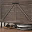 Armoire décorative, armoire de rangement pour chaussures de ferme avec porte de grange, range-chaussures avec 2 tiroirs rabattables