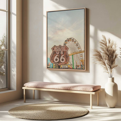 Coucher de soleil sur 66, reproduction d'art sur toile
