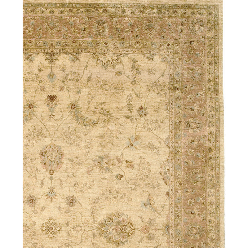 Wool Oriental Area Rug in Beige/Brown, Rectangle 12' x 18'