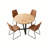 5-Piece Round Dining Table Set With 4 Dining Chairs, Kitchen Dining Table Group With Cross Metal Base-1896525542-1896525541